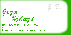 geza ujhazi business card