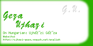 geza ujhazi business card